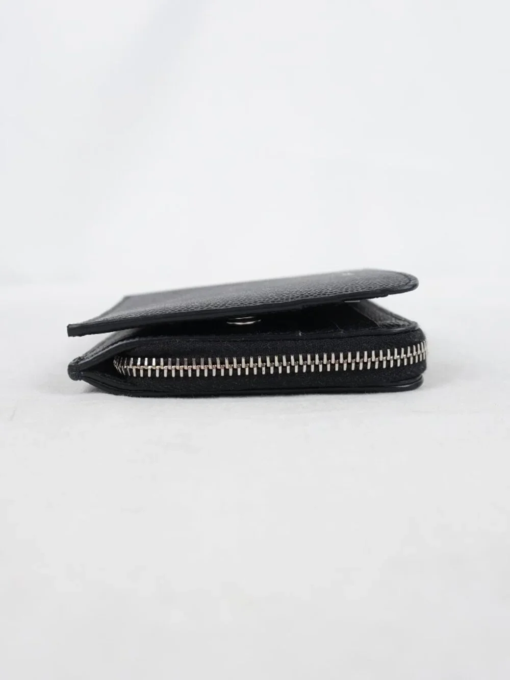 Saint Laurent East/West Zip-Around Wallet In Black Grain de Poudre Leather - NWT - Picture 5 of 13